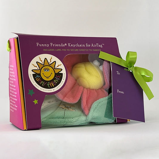 Introducing the Funny Friends Line of Push AirTag Holder Soft Sculptures