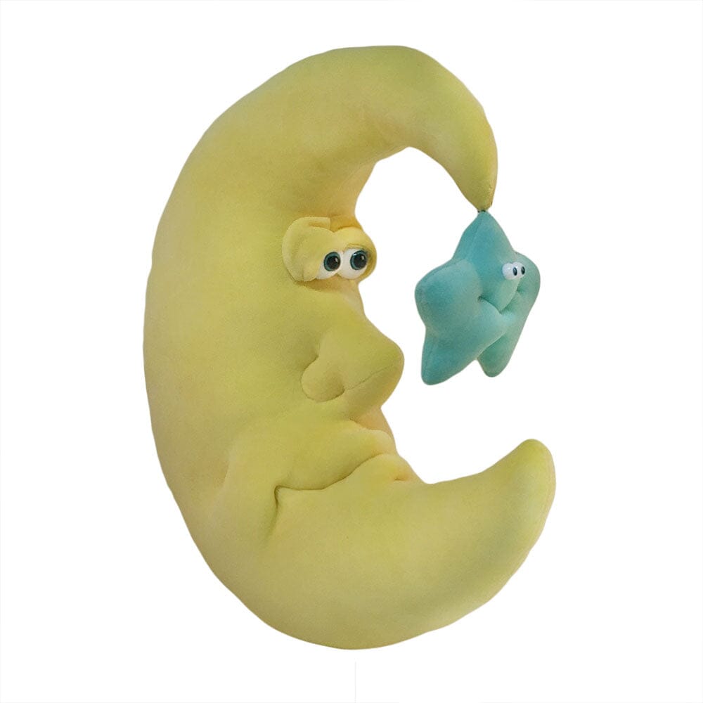 Plush Crescent Moon & Star Soft Sculpture for Mobiles & Decoration