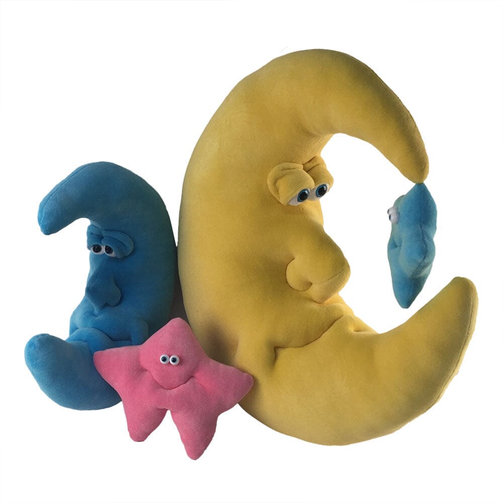 Plush Crescent Moon & Star Soft Sculpture for Mobiles & Decoration